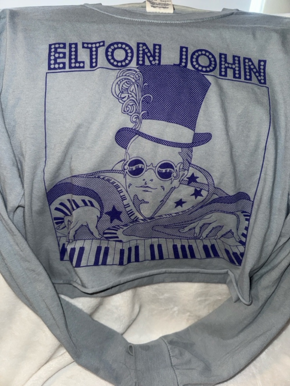 Elton John Vintage Cropped Long Sleeve Tee